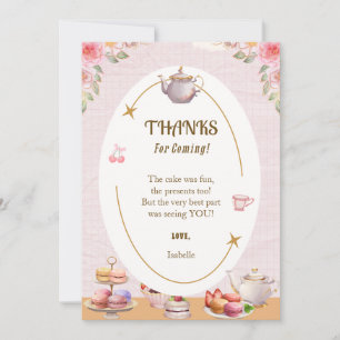 Tea Anniversaire Carte de remerciements