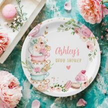 Tea Baby Shower Pink Flower Girl Baby wird brauen