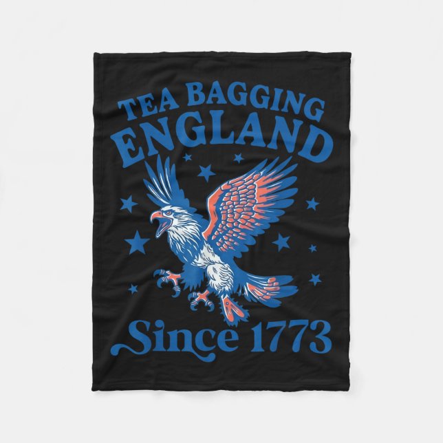 Tea Bagging England Since 1773 Patriotic Eagle 4th Fleecedecke (Vorderseite)