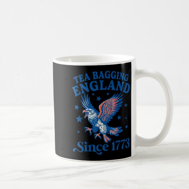 Tea Bagging England Since 1773 Patriotic Eagle 4th Kaffeetasse (Rechts)