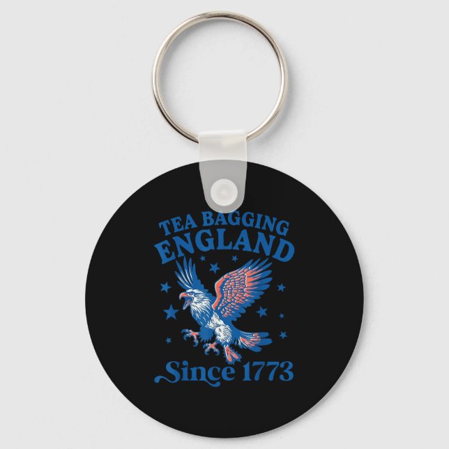 Tea Bagging England Since 1773 Patriotic Eagle 4th Schlüsselanhänger (Vorderseite)