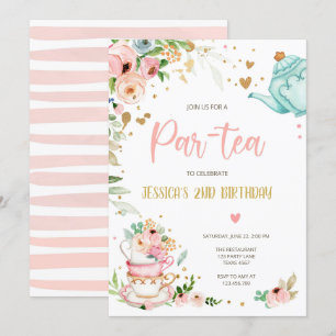 Tea Birthday Invitation Girl Party Par tea Floral