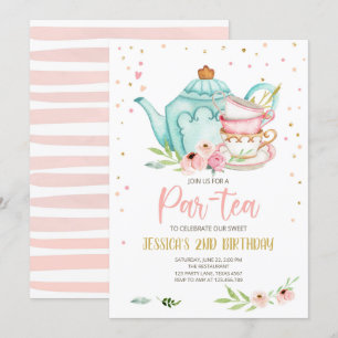 Tea Birthday Invitation Girl Party Par tea Floral