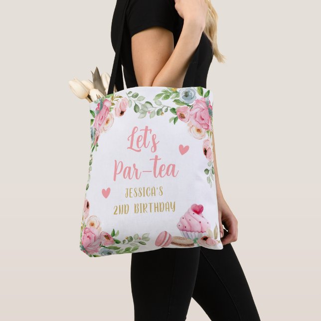 Tea Birthday Party Rosa Blume Girl Par-tea Floral Tasche (Von Nahem)