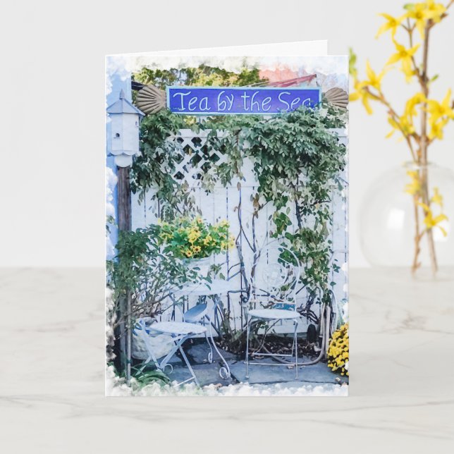Tea by the Sea - Notecard Karte (Gelbe Blume)
