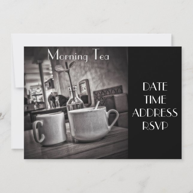 Tea Café Morning Party Einladung (Vorderseite)