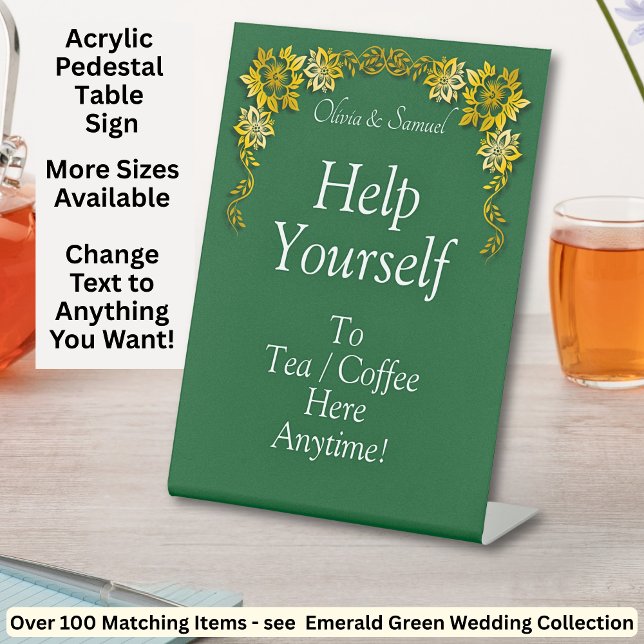 Tea Coffee Table Green Acrylic Pedestal Sign Sockelschild (Von Creator hochgeladen)