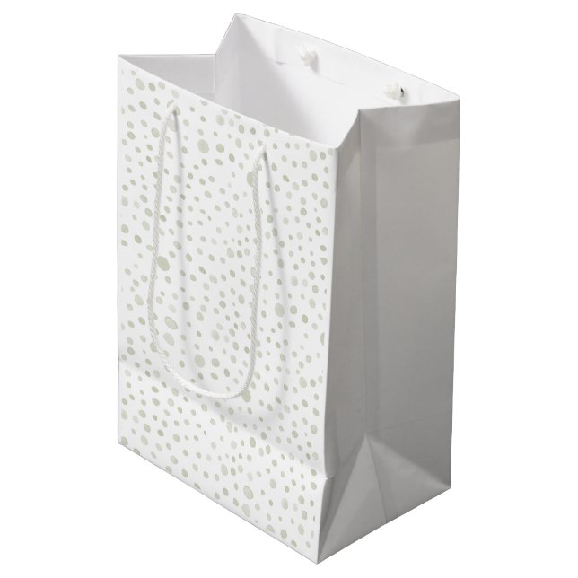 Tea Confetti Wasserfarbe Dots Geschenktasche Mittlere Geschenktüte (Vorderseite Schrägansicht)
