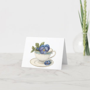 Tea Cup Avec Fleurs Carte De Voeux