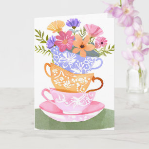 TEA CUP BIRTHDAY CARD KARTE