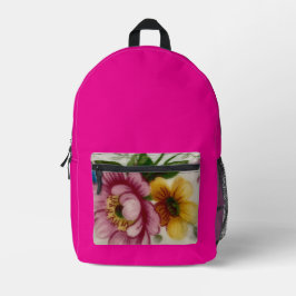 Tea Cup Floral Bouquet  Bedruckter Rucksack