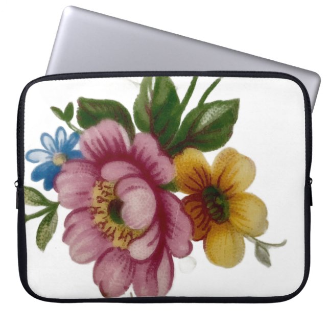 Tea Cup Floral Bouquet Laptopschutzhülle (Vorderseite)
