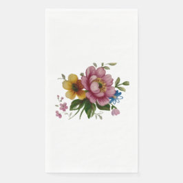 Tea Cup Floral Bouquet Serviette