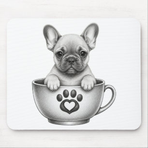 Tea Cup Französische Bulldogge Welpe Mousepad