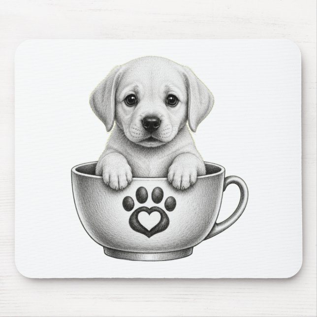 Tea Cup Labrador Retriever Welpe Mousepad (Vorne)