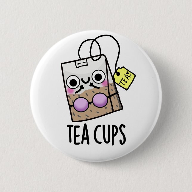 Tea Cups Funny Bra Puns Button (Vorderseite)
