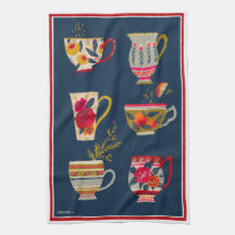 Tea Cups Navy Teetuch