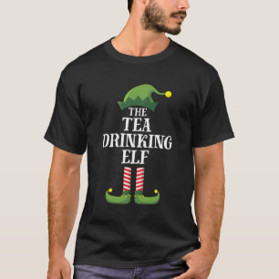 Tea Drinking Elf Matching Family Group Weihnachten T-Shirt