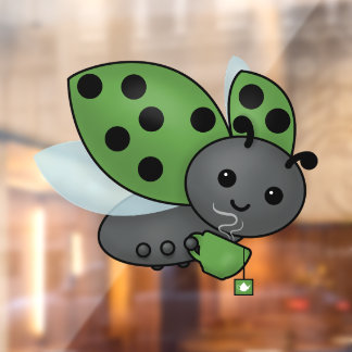 Tea Drinking Ladybug Fensterheber Fensteraufkleber