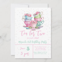 Tea for Two Elegant Girl's Birthday Party
