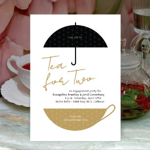 Tea for Two Moderne Goldene Teeparty-Einladung Einladung