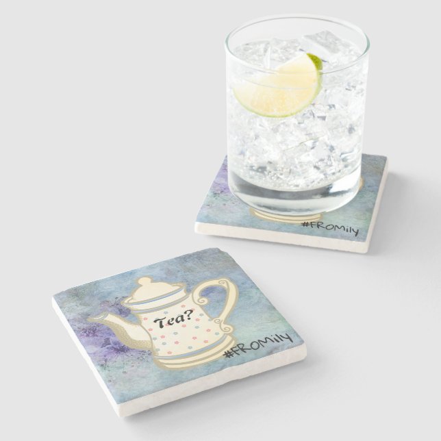 Tea? #FROMily from Fandom Liu Diner Design Steinuntersetzer (Seitenansicht)