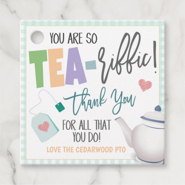Tea Gift Tags Geschenkanhänger (Vorderseite)