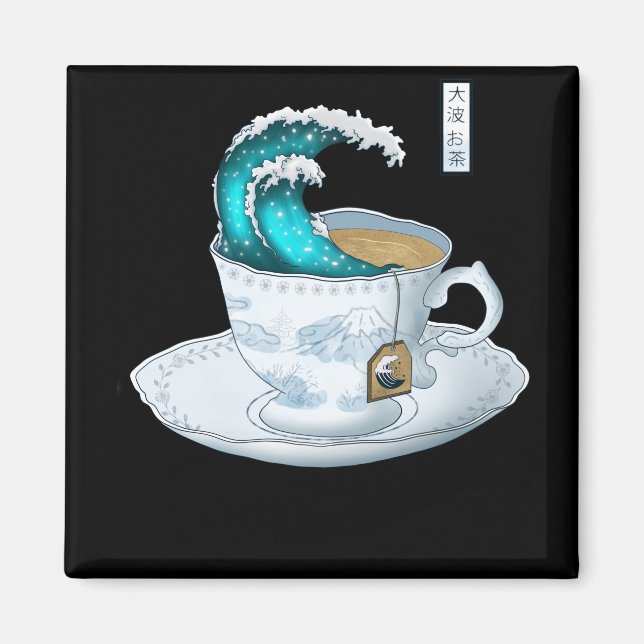Tea Great Wave Off Kanagawa Magnet (Vorne)