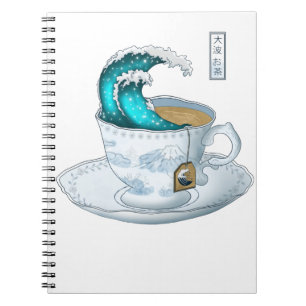 Tea Great Wave Off Kanagawa Notizblock