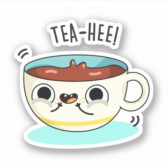 Tea Hee Funny Tea Cup Pub Aufkleber (Vorderseite)