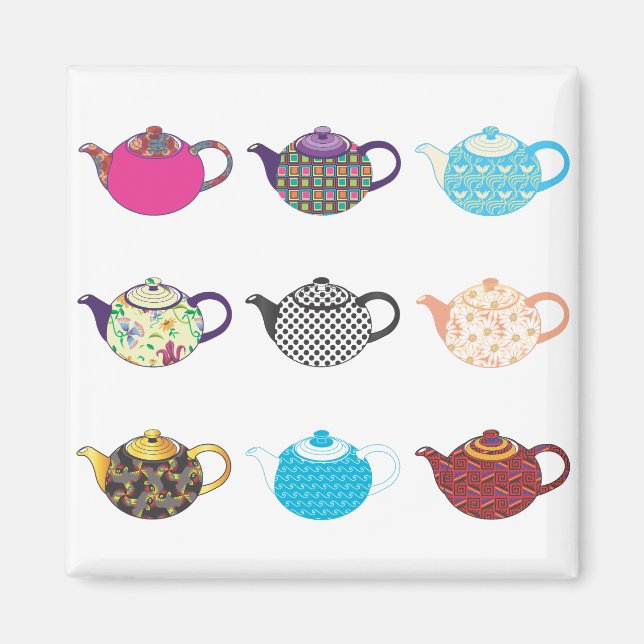 Tea Kettles, mehrfarbig Magnet (Vorne)