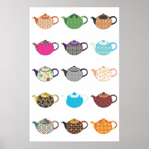 Tea Kettles, mehrfarbig Poster