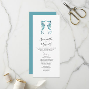 Tea Length Beach Hochzeitsprogramme Seepferde Programm