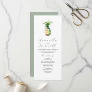 Tea Length Wedding Program Template Ananas Programm