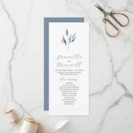 Tea Length Wedding Program Template Dusty Blue Programm