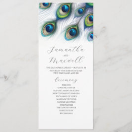 Tea Length Wedding Program Template Peacock Programm