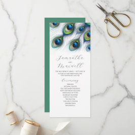 Tea Length Wedding Program Template Peacock Programm