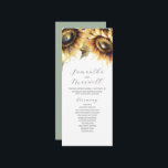 Tea Length Wedding Program Template Sonnenblume Programm<br><div class="desc">Tauchen Sie ein in die Wärme unserer Teelängen Hochzeitsvorlage, die mit einem markanten oberen Rand von Aquarellsonnenblumen in strahlenden goldgelben und braunen Farben geschmückt ist. Dieses Design bietet anpassbare Vorlagenfelder, mit denen Sie Ihre Dienstreihenfolge nahtlos hinzufügen können. Auf der anderen Seite finden Sie eine harmonische Weise grün Farbe, die schön...</div>