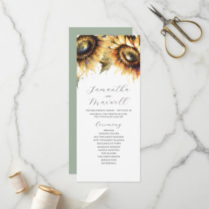 Tea Length Wedding Program Template Sonnenblume Programm