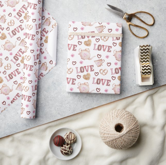 Tea Liebe Valentinstag Geschenkpapier (Kunsthandwerk)
