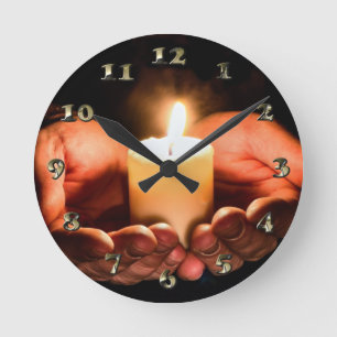 Tea Light Holiday Runde Wanduhr