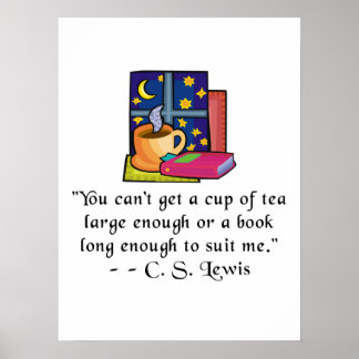 Tea & Livres avec Citation Affiches