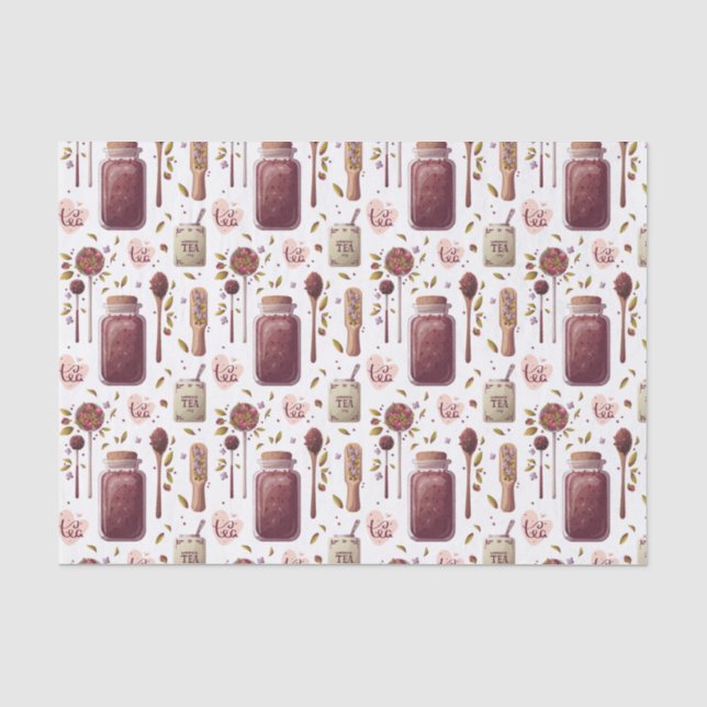 Tea Lovers' Collage - Teekirschen und Kräuter Seidenpapier (Vorderseite)