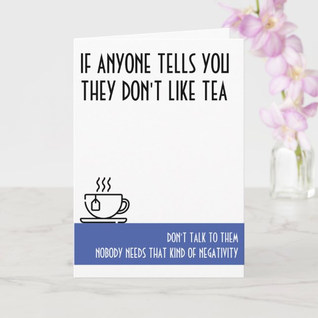 Tea Lover's Standard Blue Birthday Card Karte (Orchidee)