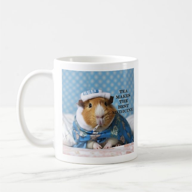 Tea macht die beste Medizin Guinea Schweinefleisch Kaffeetasse (Links)