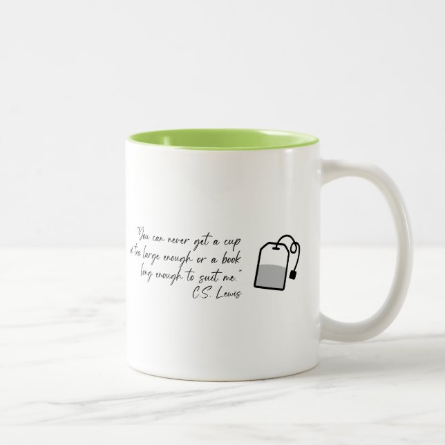 Tea molecule porcelain cup and CS Lewis quote Zweifarbige Tasse (Rechts)