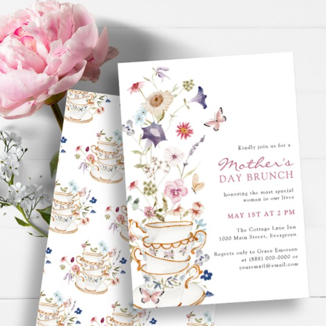 Tea Mother's Day Einladung (Tea Mother's Day Invitation by Painted Paperie)
