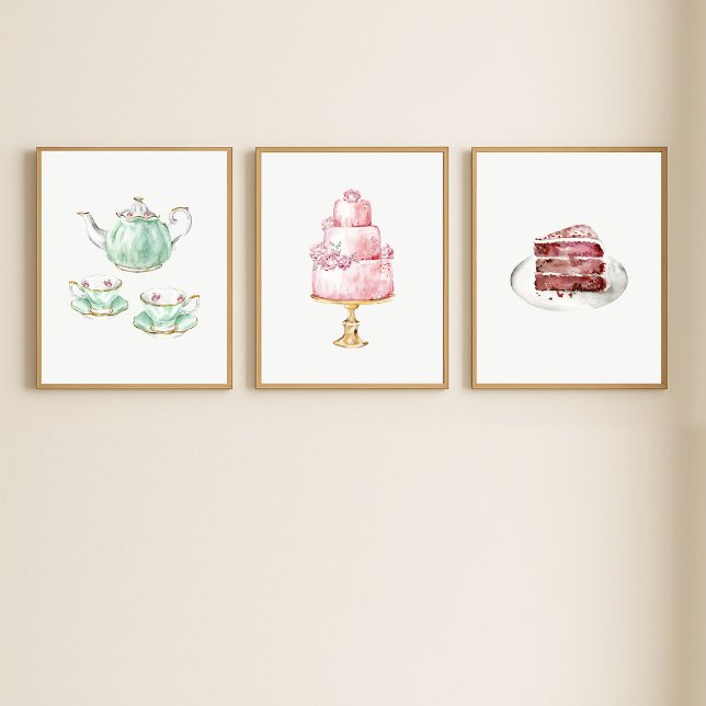 Tea Party 3 Print Wall Art Set (Créateur téléchargé)