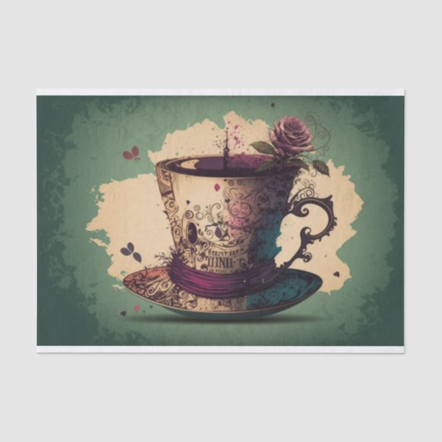 Tea Party Alice im Wunderland Wahnsinniger Seidenpapier (Vorderseite)