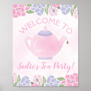 Tea Party Anniversaire Affiche de bienvenue